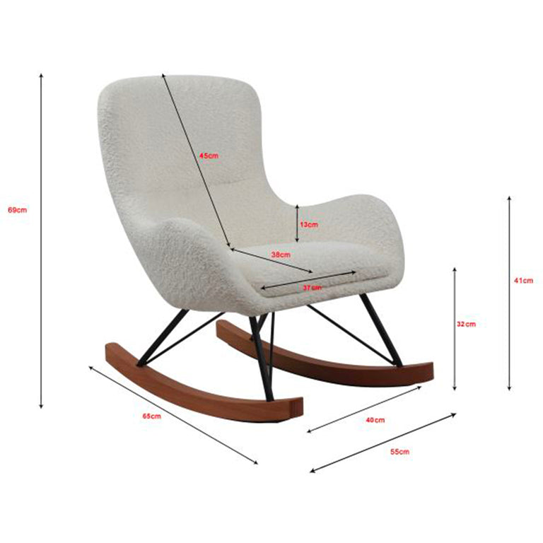 Mini fauteuil à bascule Vipack Rocky Blanc - vue 3