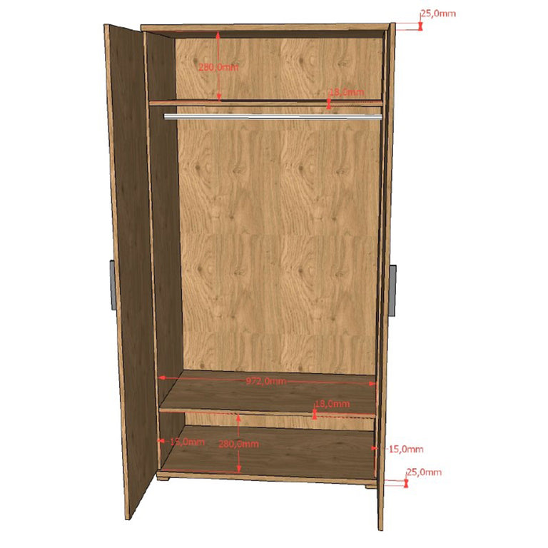 Armoire 2 portes Vipack Sam Bois - vue 4
