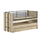 Lit mi-hauteur 90x200 sommier et tiroirs inclus Vipack Sam Bois