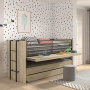 Lit mi-hauteur 90x200 sommier et tiroirs inclus Vipack Sam Bois - vue 5