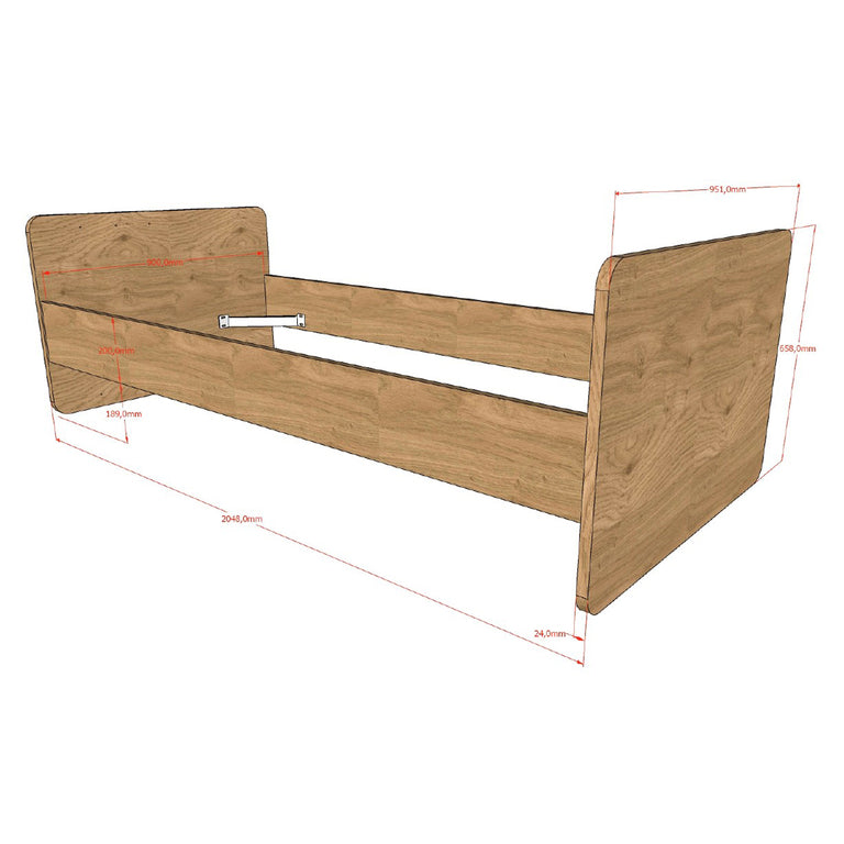 Lit évolutif 60x120 à 90x200 Vipack Sam Bois - vue 5