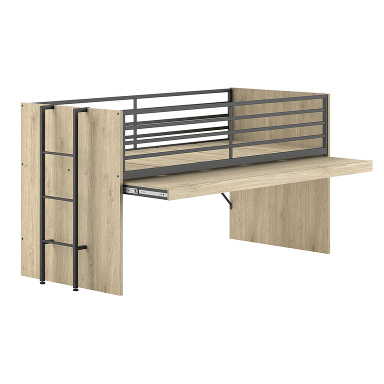 Lit mi-hauteur 90x200 sommier inclus Vipack Sam Bois - vue 2