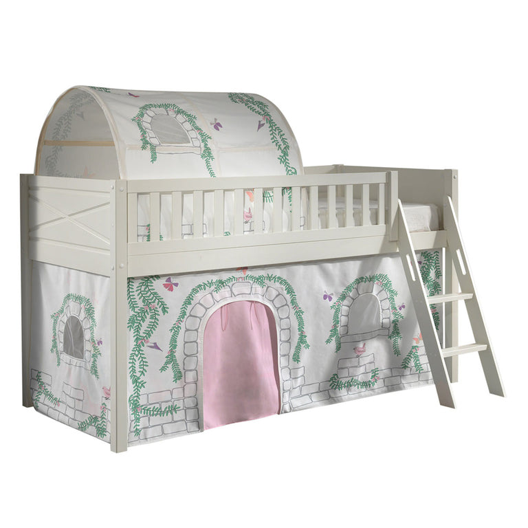 Lit mi-hauteur 90x200 sommier inclus et housse Birdy Vipack Scott Blanc - vue 2