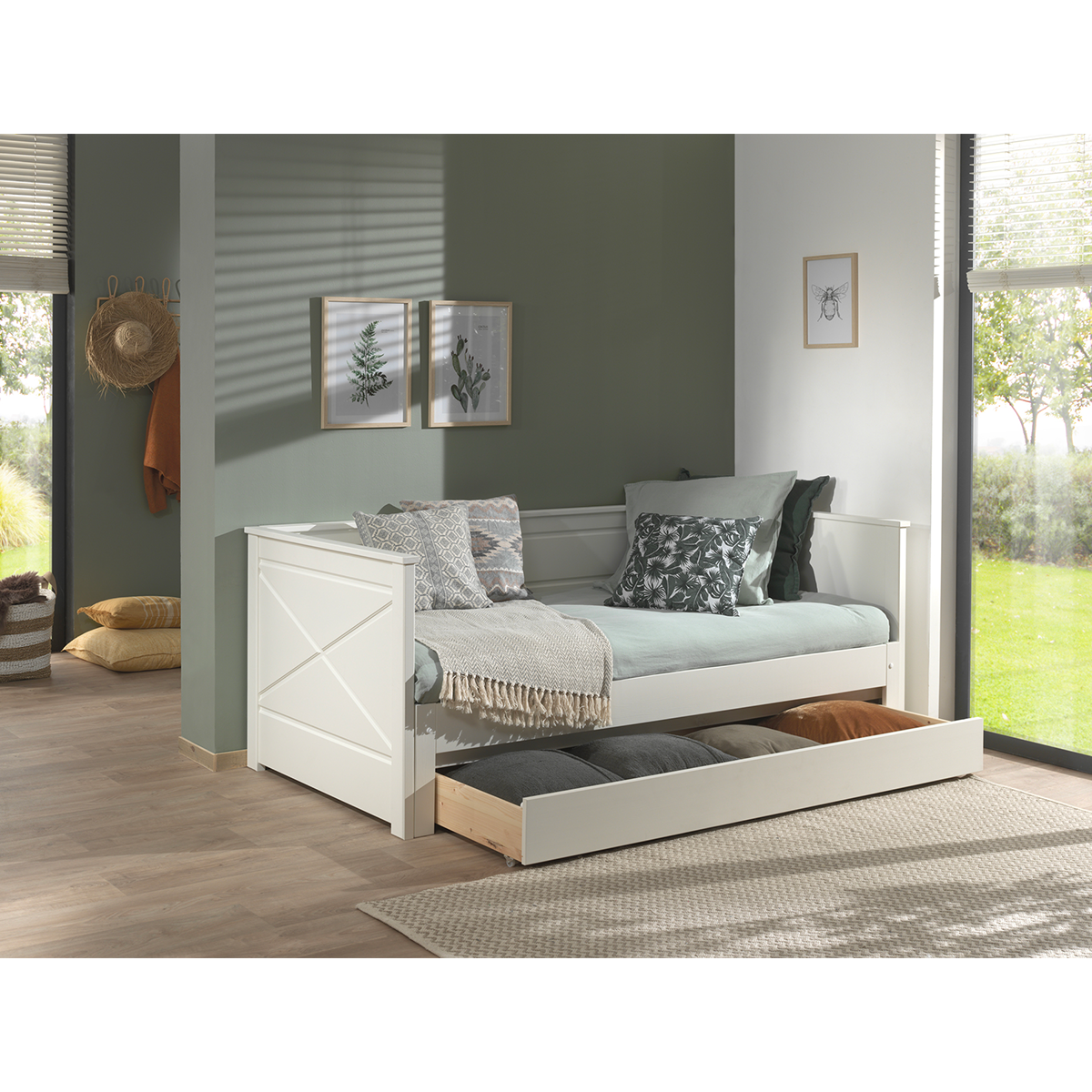 Tiroir de lit 60x180 pour lit capitaine 90x200 Vipack Scott Blanc - vue 3