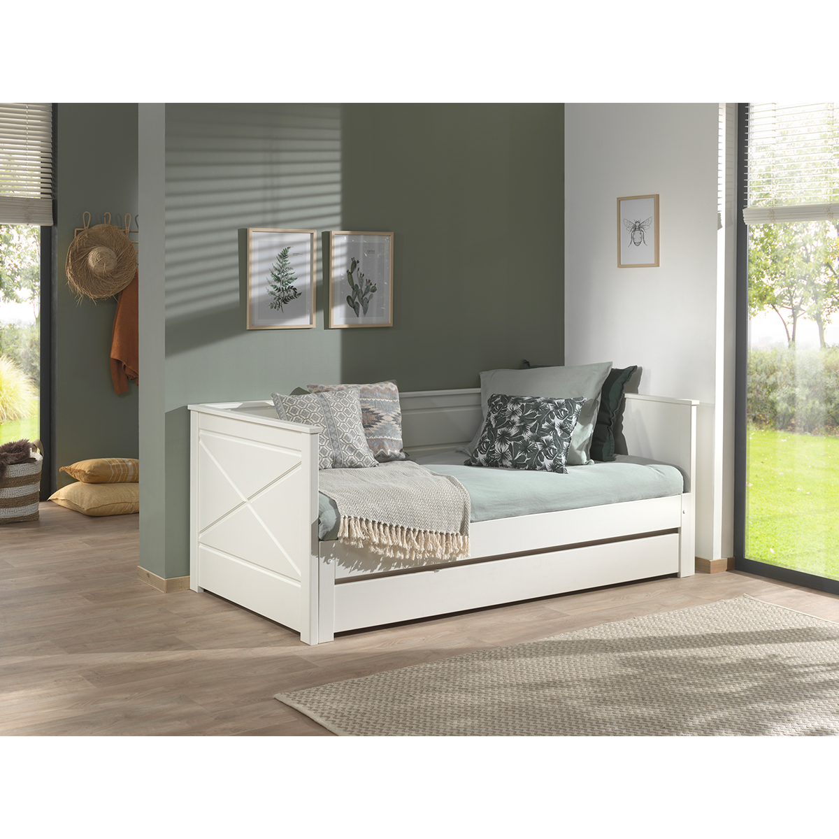 Tiroir de lit 60x180 pour lit capitaine 90x200 Vipack Scott Blanc - vue 2