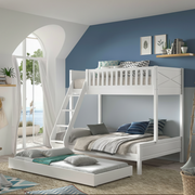 Lit superposé 90-140x200 sommiers et tiroir inclus Vipack Scott Blanc - vue 3