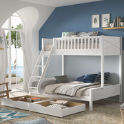 Lit superposé 90-140x200 sommiers et tiroirs inclus Vipack Scott Blanc - vue 3