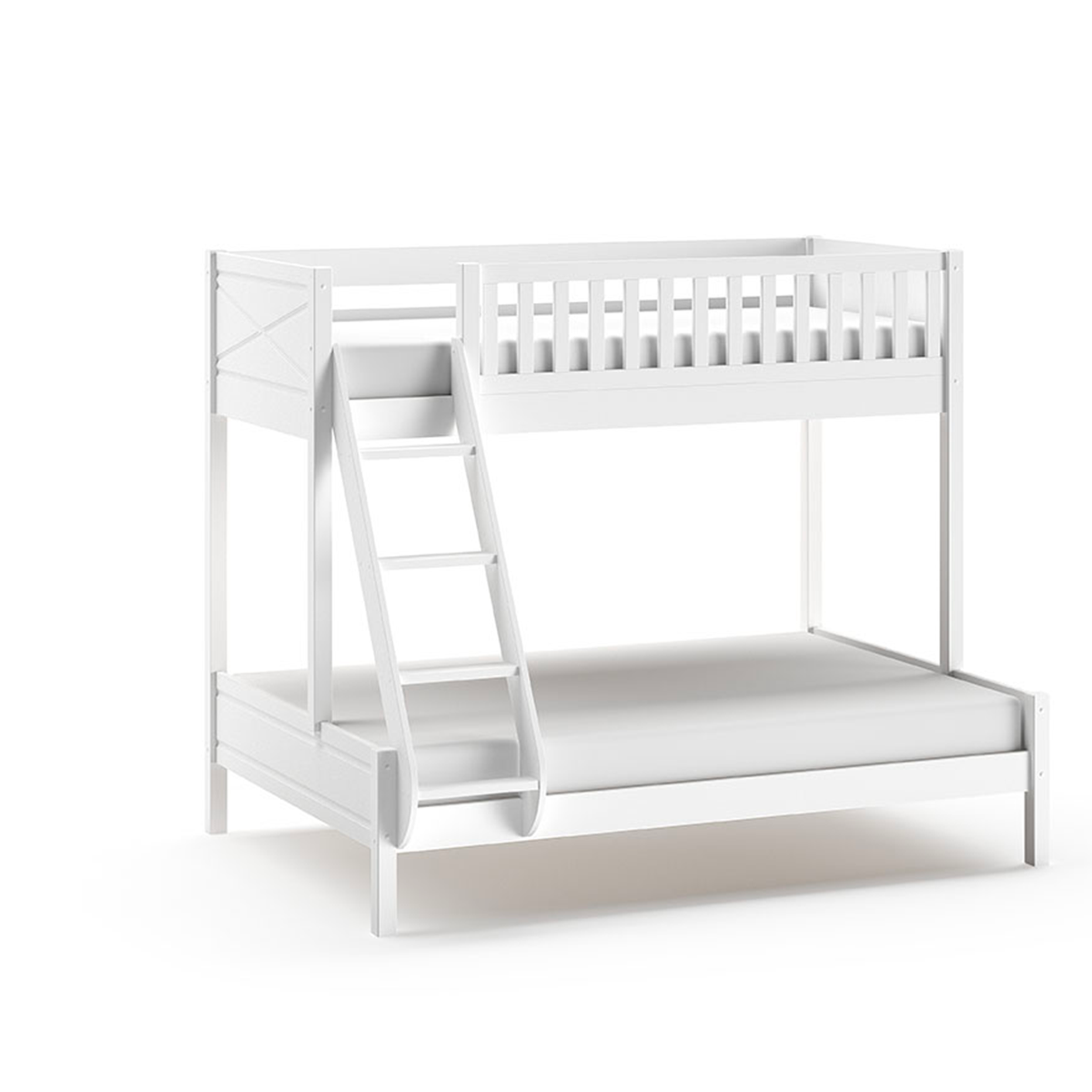 Lit superposé 90-140x200 sommier inclus Vipack Scott Blanc