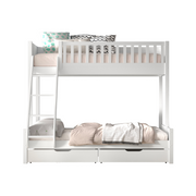 Lit superposé 90-140x200 sommiers et tiroirs inclus Vipack Scott Blanc