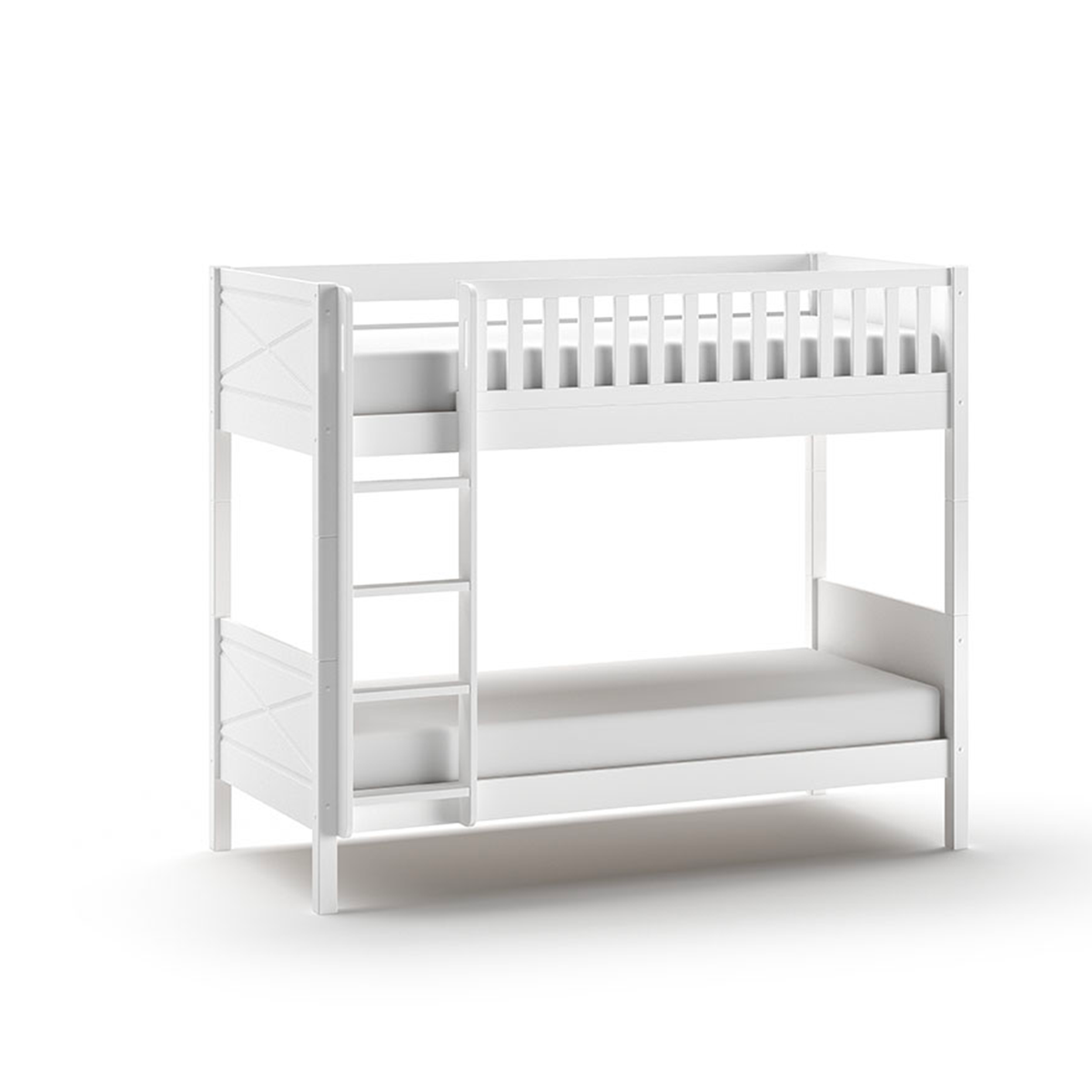 Lit superposé 90x200 sommiers inclus Vipack Scott Blanc