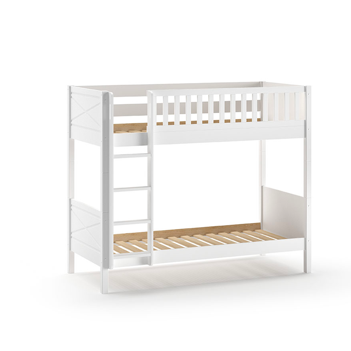Lit superposé 90x200 sommiers inclus Vipack Scott Blanc - vue 3