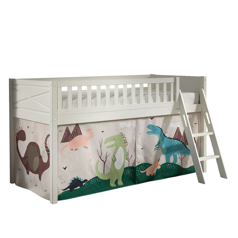 Lit mi-hauteur 90x200 sommier inclus et housse Dino Vipack Scott Blanc - vue 2