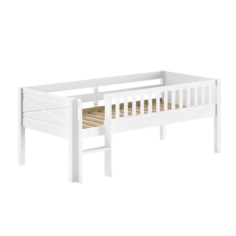 Lit mi-hauteur 90x200 sommier inclus Vipack Scott Blanc