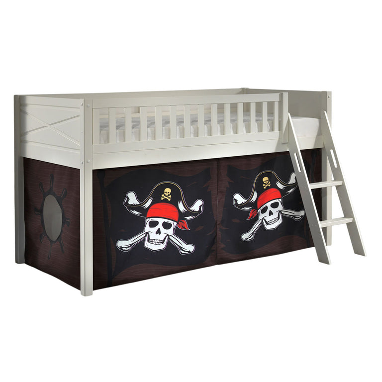 Lit mi-hauteur 90x200 sommier inclus et housse Pirate Vipack Scott Blanc - vue 2