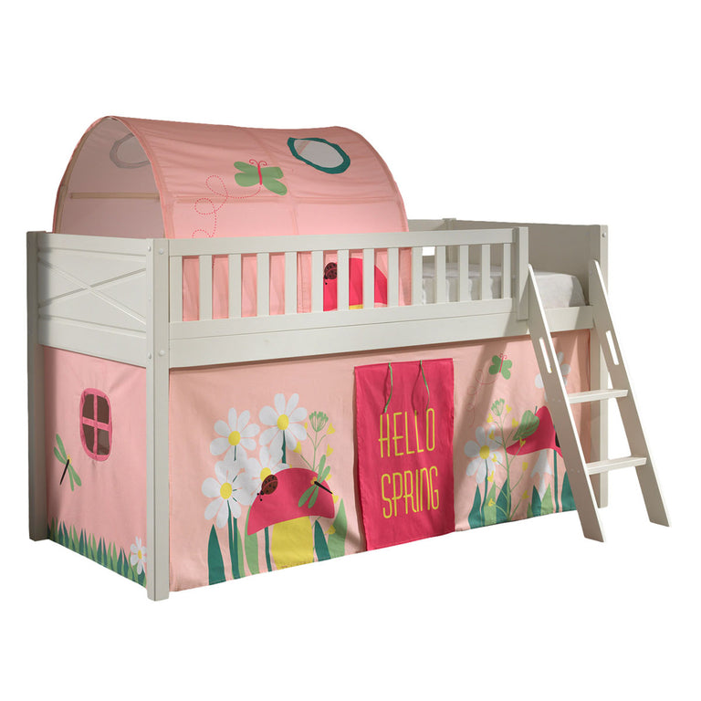 Lit mi-hauteur 90x200 sommier inclus et housse Spring Vipack Scott Blanc - vue 2