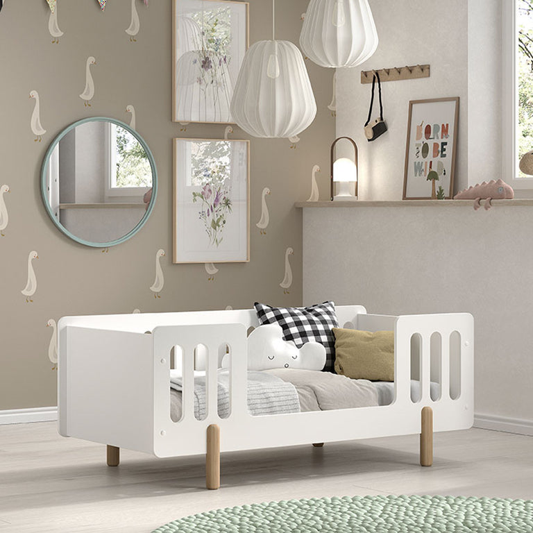 Lit banquette 70x140 sommier inclus Vipack Smile Blanc - vue 2