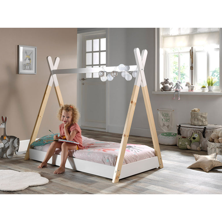 Lit Tipi 70x140 Sommier inclus Vipack - Blanc - vue 3