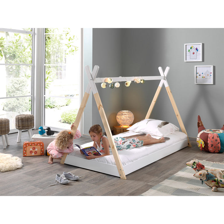 Lit Tipi 90x200 Sommier inclus Vipack - Blanc - vue 4
