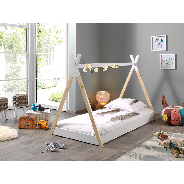 Lit Tipi 90x200 Sommier inclus Vipack - Blanc