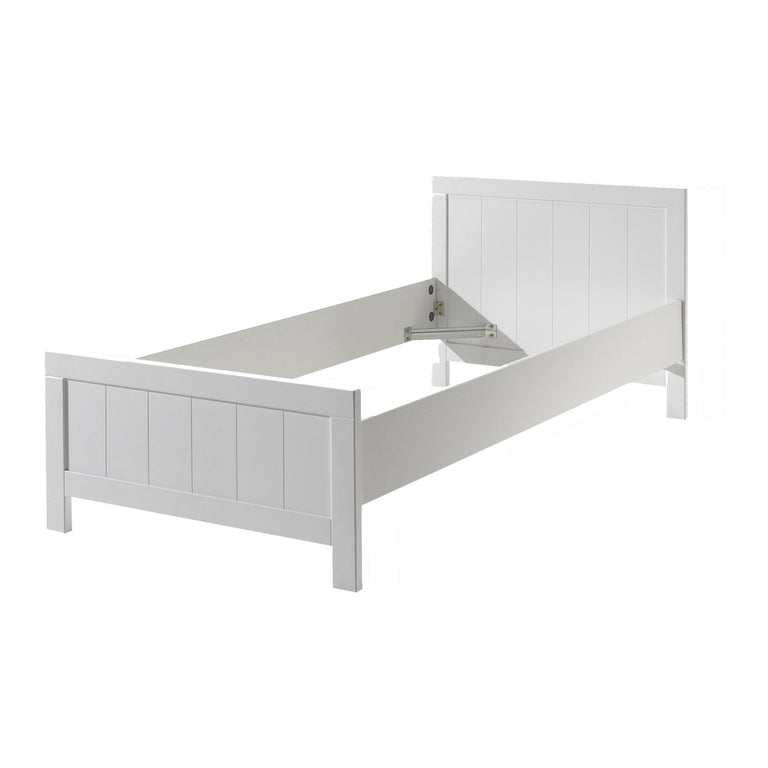 Lit 90x200 - Chevet 1 tiroir - Armoire 3 portes et Bureau Vipack Erik - Blanc - vue 2