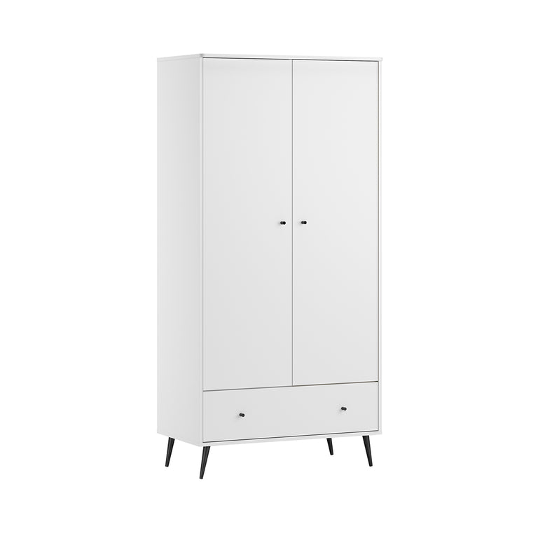 Lit évolutif 70x140 et armoire 2 portes Vox Blanca Blanc - vue 3
