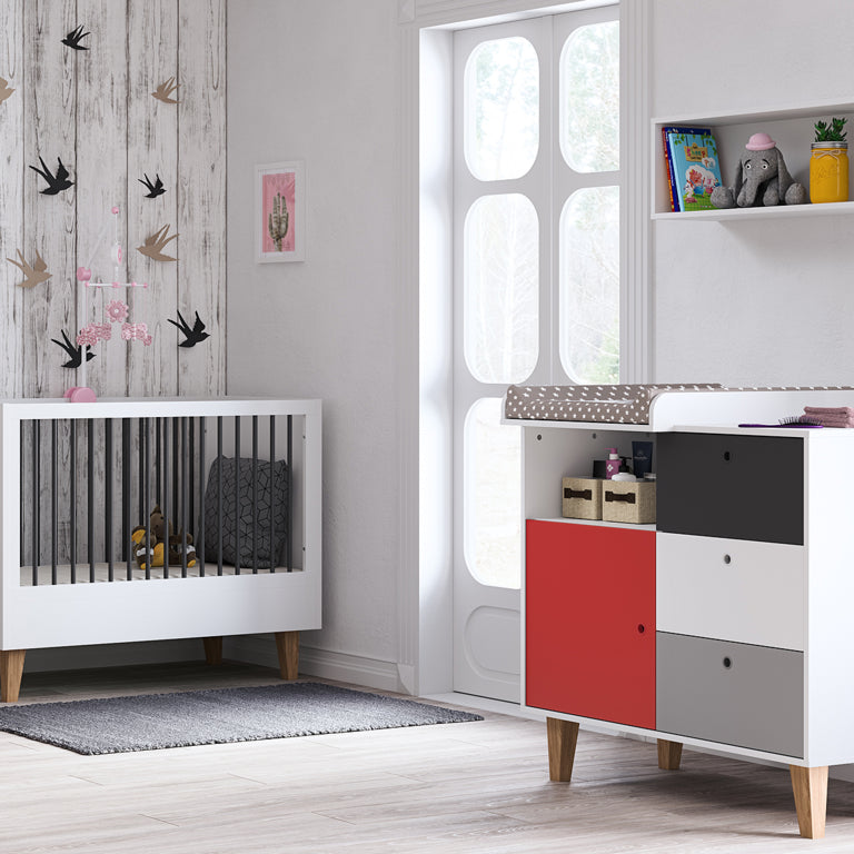 Commode à langer Vox Concept Rouge - vue 2