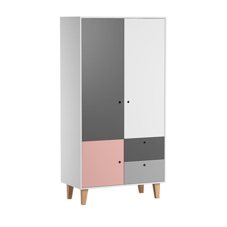 Chambre complète lit bébé évolutif - commode à langer - armoire Vox Concept Rose - vue 6