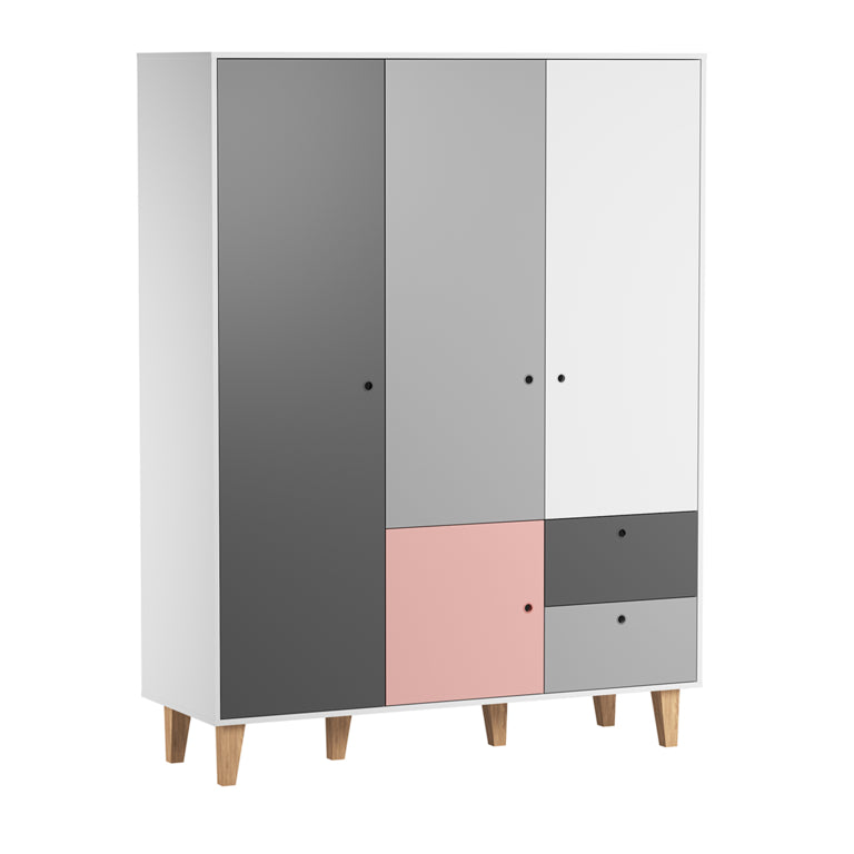 Armoire 3 portes Vox Concept Rose