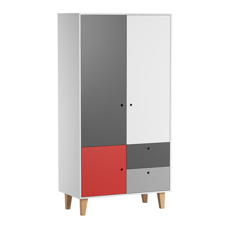Lit bébé évolutif et Armoire Vox Concept Rouge - vue 3
