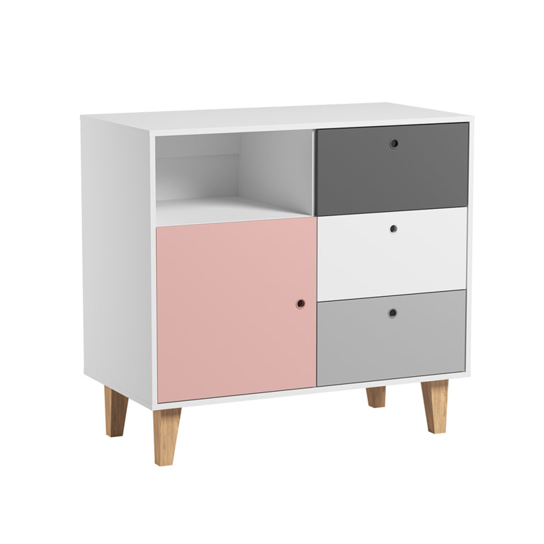 Lit bébé évolutif et Commode à langer Vox Concept Rose - vue 3