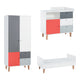 Chambre complète lit bébé évolutif - commode à langer - armoire Vox Concept Rouge