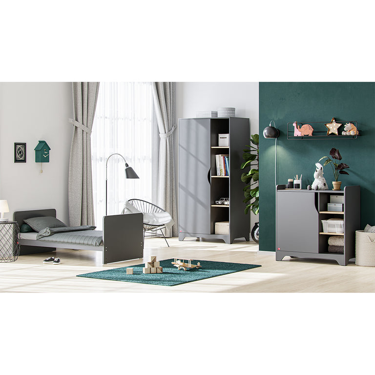 Lit bébé évolutif Vox Leaf Gris et bois - vue 5
