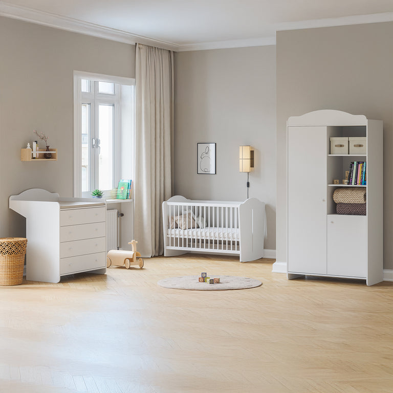 Lit bébé 60x120 et armoire 2 portes Vox Megeve Blanc - vue 5