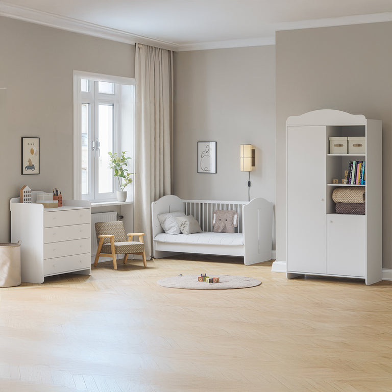 Lit évolutif 70x140 et armoire 2 portes Vox Megeve Blanc - vue 5