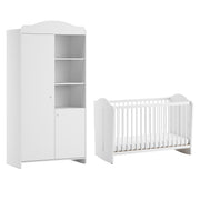 Lit bébé 60x120 et armoire 2 portes Vox Megeve Blanc
