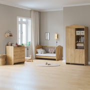 Chambre complète lit évolutif 70x140 commode à langer et armoire 2 portes Vox Megeve Bois