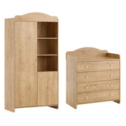 Commode à langer et armoire 2 portes Vox Megeve Bois