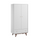 Armoire 2 portes 1 tiroir Vox Mid - Blanc et bois