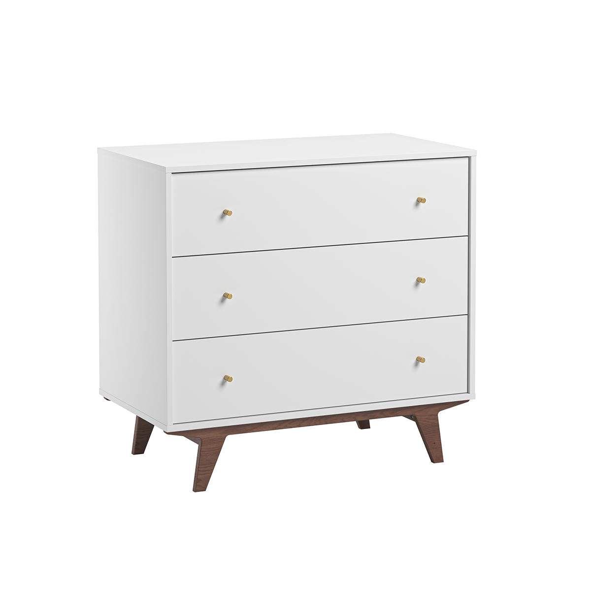 Lit évolutif 70x140 et commode 3 tiroirs Vox Mid - Blanc et bois - vue 5