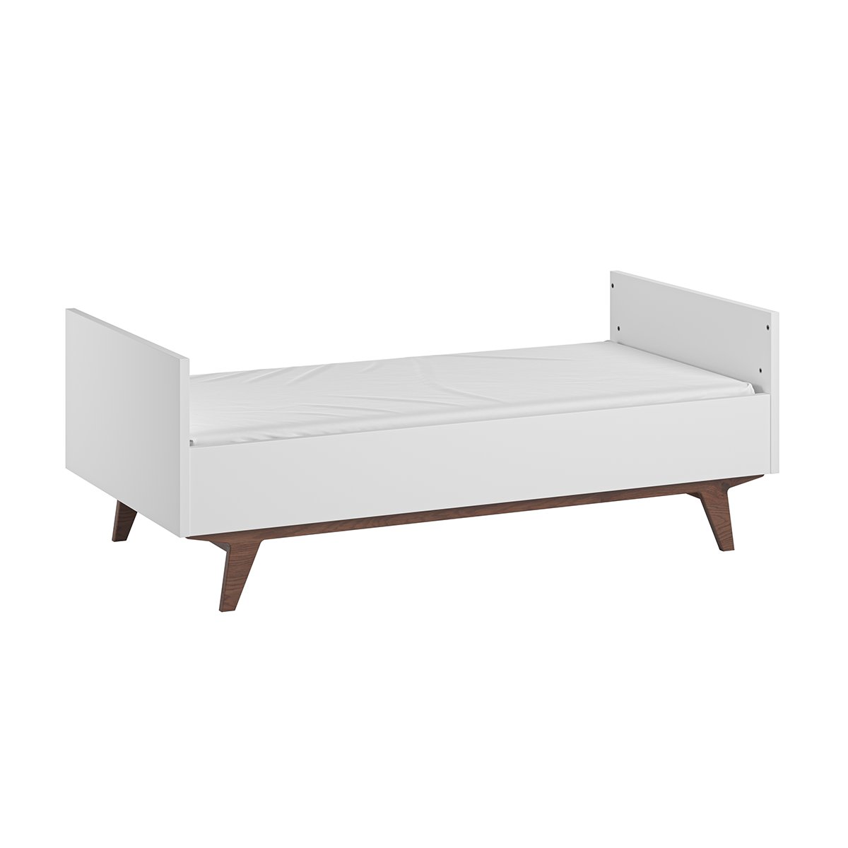 Lit évolutif 70x140 et commode 3 tiroirs Vox Mid - Blanc et bois - vue 4