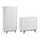 Commode 3 tiroirs et armoire 2 portes 1 tiroir Vox Mid - Blanc et bois