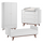 Chambre complète lit évolutif 70x140 commode à langer et armoire 2 portes 1 tiroir Vox Mid - Blanc et bois