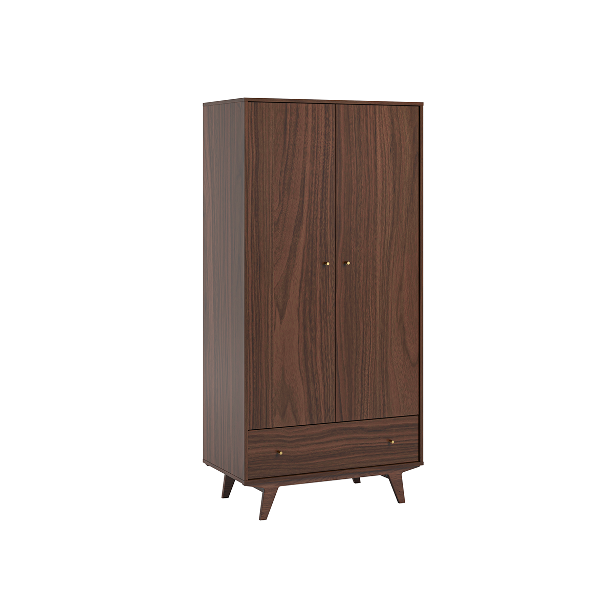 Lit évolutif 70x140 et armoire 2 portes 1 tiroir Vox Mid - Bois - vue 5