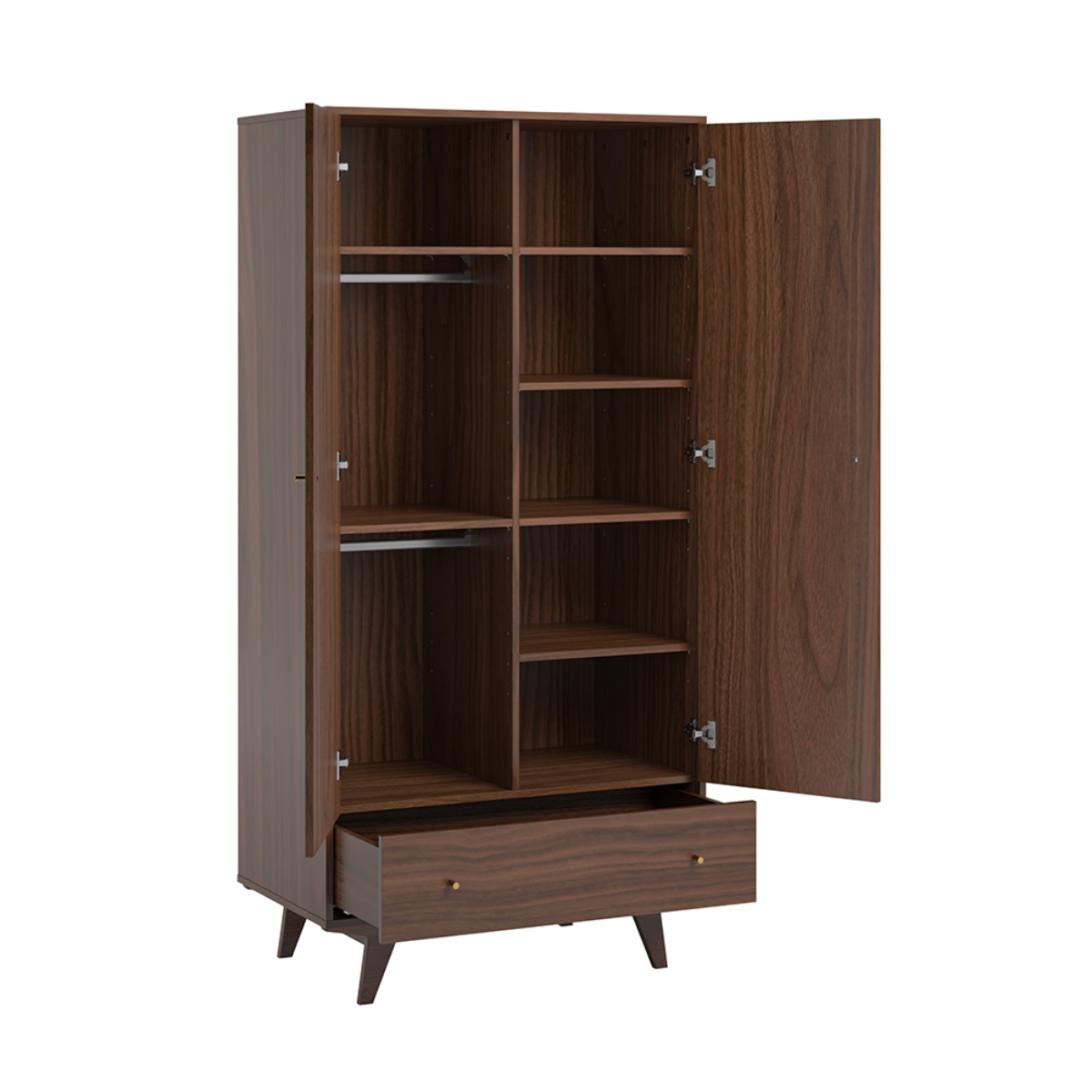 Armoire 2 portes 1 tiroir Vox Mid - Bois - vue 2