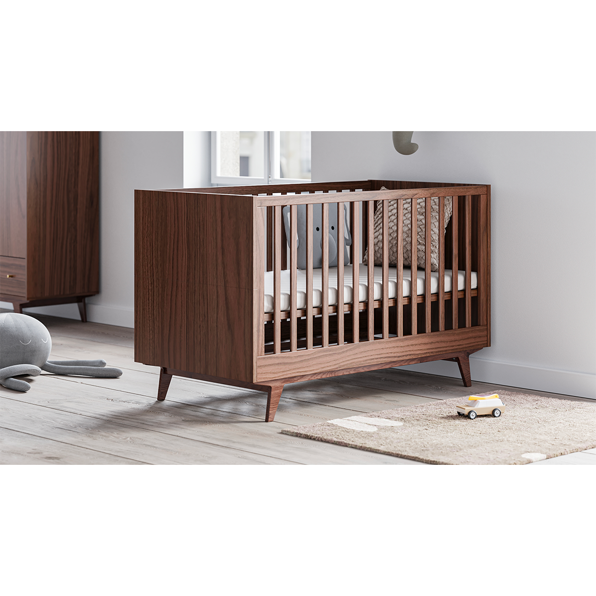 Lit évolutif 70x140 et commode 3 tiroirs Vox Mid - Bois - vue 6