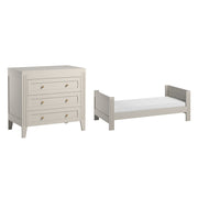 Lit évolutif 70x140 et commode 3 tiroirs Vox Milenne Cachemire