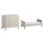 Lit évolutif 70x140 et commode 3 tiroirs Vox Milenne Cachemire