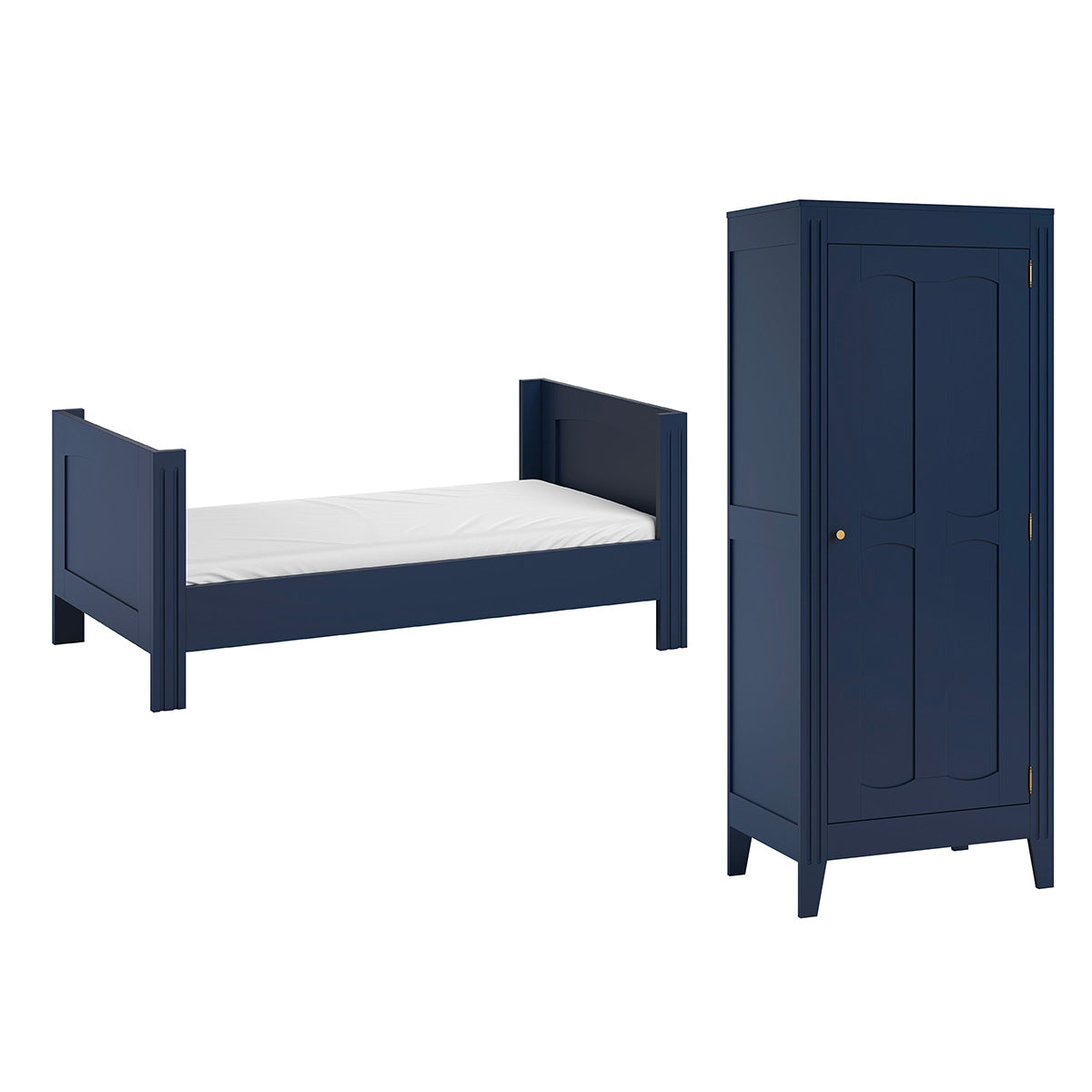 Lit bébé évolutif et armoire 1 porte Vox Milenne Bleu