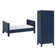 Lit bébé évolutif et armoire 1 porte Vox Milenne Bleu