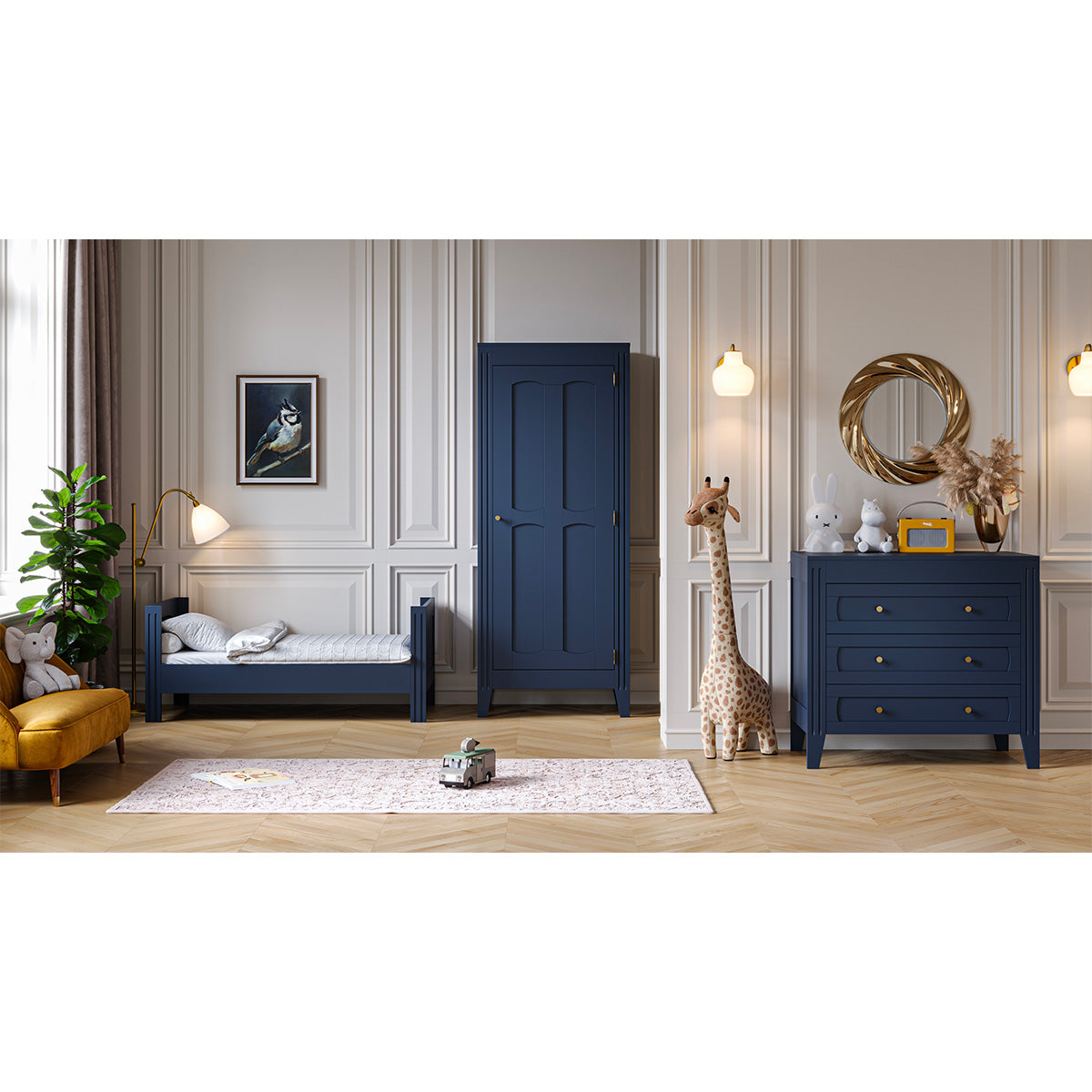 Commode 3 tiroirs et armoire 1 porte Vox Milenne Bleu - vue 6